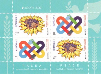 ROMANIA 2023 Europa CEPT - PACEA Bloc tip II 4 timbre (2 serii) LP.2416a MNH** foto