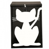 Cutie postala Vivatechnix Cat KRO-1234, otel, 400x250x100mm, Negru/Alb, 2 chei