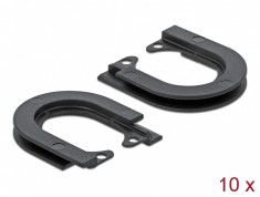 Set 10 buc protectie cabluri forma U - diametru 12.5mm Negru, Delock 60269