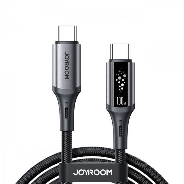 Cablu Date si Incarcare USB-C - USB-C Joyroom S-A60 StarTalk, 100W, 1.2m, Negru