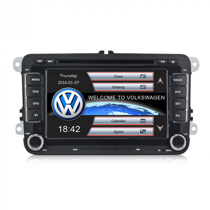 Navigatie Auto Multimedia cu GPS VW Golf 5 6 Passat B6 B7 CC Tiguan Touaren Jetta Eos Polo Sharan Amarok Caddy, Windows 6.0, Dvd Player, USB, Bluetoot