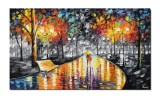 Cumpara ieftin Tablou GIGANT pictat manual dormitor, living, Impreuna pentru totdeauna, 120x70cm ulei pe panza in cutit efect 3D, Spectaculos