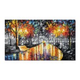 Tablou GIGANT pictat manual dormitor, living, Impreuna pentru totdeauna, 120x70cm ulei pe panza in cutit efect 3D, Spectaculos