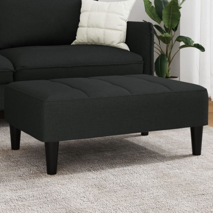 Taburet, negru, 77x55x31 cm, catifea