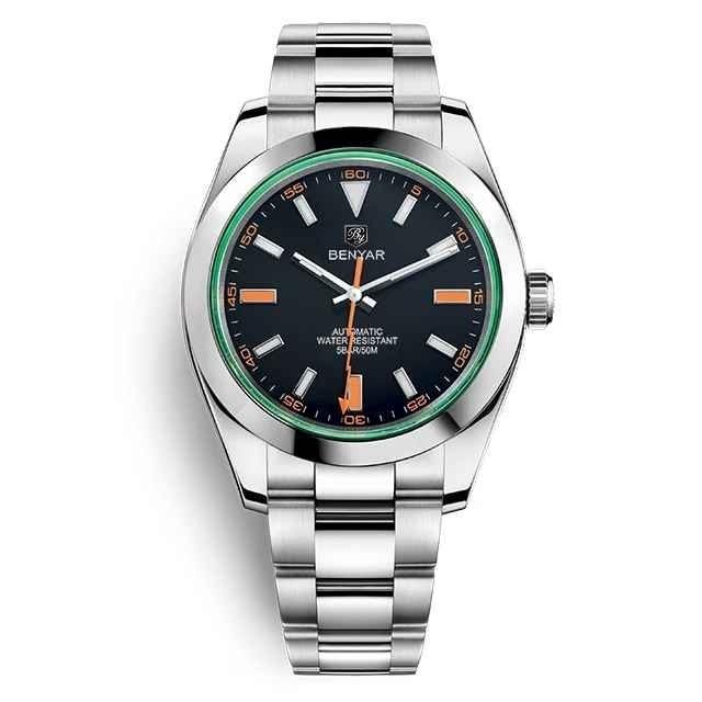 Ceas barbatesc BENYAR BY-5176, automatic, mecanic, tourbillon, otel inoxidabil, rezistent la apa 5Bar
