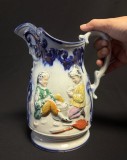 Jucătorii de cărți - Carafă din Majolica perioada victoriană - mascaron - cca. 1880