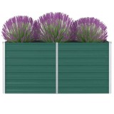 Strat inaltat gradina Gossi, 160x80x77 cm, otel galvanizat, verde. Jardiniera legume, flori, ierburi. Durabil, design modern