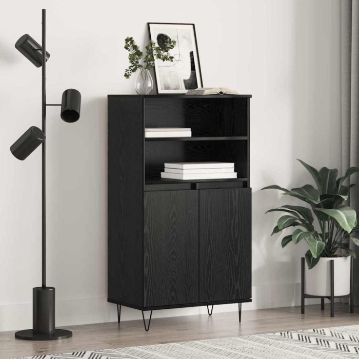 Bufet Negru 60 x 36 x 110 cm Lemn compozit