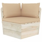 vidaXL Canapea Gradina Colt Paleti Lemn Molid cu Perne Bej 60x60x65cm