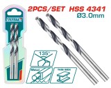 Burghiu pentru metal HSS 3 mm TOTAL, varf 135&deg;, set 2 bucati