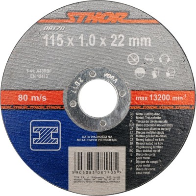 Disc debitat metale 115x1x22.2 mm STHOR foto