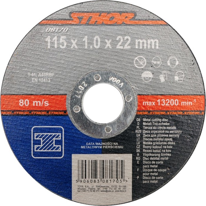 Disc debitat metale 115x1x22.2 mm STHOR