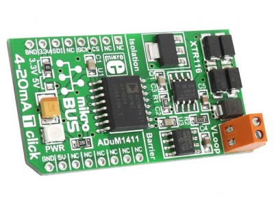 Convertor 2-Wire 4-20mA Loop SPI ADuM1411 4-20MA T Click foto