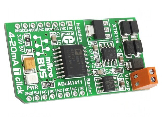 Convertor 2-Wire 4-20mA Loop SPI ADuM1411 4-20MA T Click