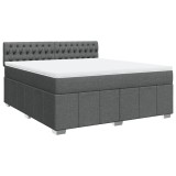 Cumpara ieftin Pat box spring cu saltea, gri inchis, 180x200 cm, textil