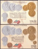 4310 - UNITED STATES, Carti Postale EMBOSATE, cu monede - 5 buc. diferite