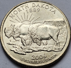 25 cents / quarter 2006 USA, North Dakota, litera P, unc, km#385 foto
