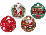 Set 4 suporturi vase fierbinti Craciun pluta ceramica multicolora cm 20 x 21 H