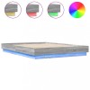 Cadru de pat cu lumini LED, gri sonoma, 120x200 cm