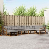 vidaXL Set de canapele de exterior 7 pcs Gri natural și deschis 3369682