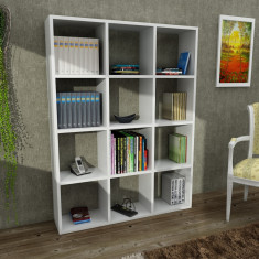 Biblioteca Wooden Art, Ultimate White, 93.6x124.2x22 cm