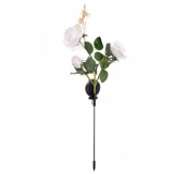 Lampa solara pentru gradina, Gardlov, trandafir cu 3 flori, 3 LED, 5 culori, 80 cm
