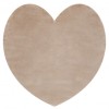 Covor lavabil modern SHAPE 3105 inima shaggy - bej, antiderapant, 80x80 cm