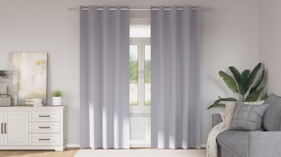 vidaXL Perdele cu perdele 2 pcs Gri metalic Poliester foto