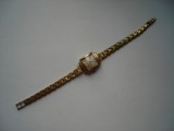 Ceas dame mecanic Zarja 16 jewels, carcasa aurita Au 12.5, functioneaza