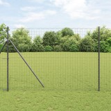 VidaXL Gard Euro cu 7 st&acirc;lpi 1.6x10 m Oțel galvanizat Gri