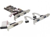 PCI Express 4 X Serial RS232 + 1 X paralel DB25, Delock 89177