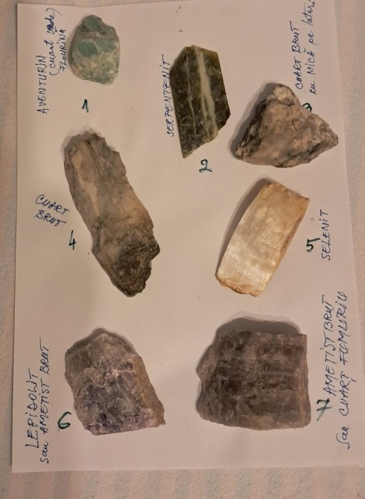 Lot de 7 minerale