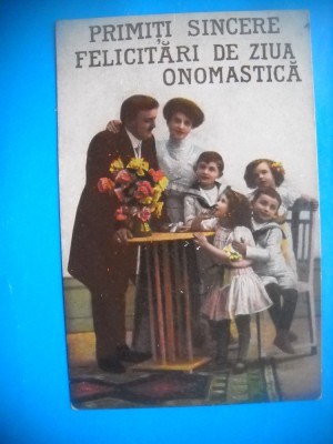 HOPCT 426 D PRIMITI SINCERE FELICITARI-ZIUA ONOMASTICA-1930-FELICITARE-CIRCULATA foto