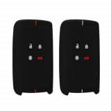 Set 2 huse cheie auto kwmobile pentru Renault/Dacia 4 Butoane - Keyless Go, Silicon, Multicolor, 60966.02