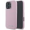 Husa MagSafe pentru Apple iPhone 16 Pro Max, Karl Lagerfeld, Saffiano Full Wrapped Elongated Metal Logo, Roz