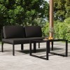 Gossi set mobilier de gradina cu perne, 3 piese, antracit, aluminiu