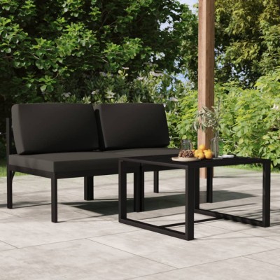 Gossi set mobilier de gradina cu perne, 3 piese, antracit, aluminiu foto