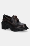 Camper pantofi de piele Pix London culoarea bordo, cu toc drept, K201812-003