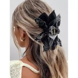 Cumpara ieftin Agrafa de Par cu Funda, Boho, Negru si Alb - 415134