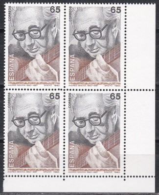 Spania 1993 - 100 de ani de la moartea lui Andres Segovia, Bloc de 4, MNH foto