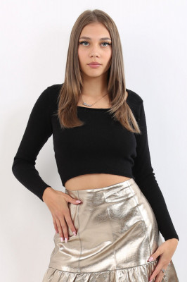 Maleta cropped neagra Pull&amp;amp;Bear foto