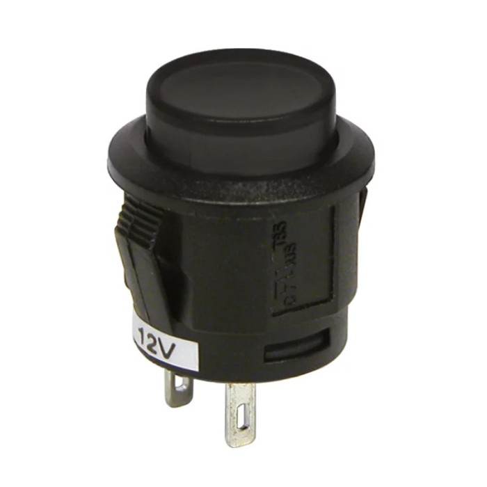 Intrerupator tip buton cu revenire Negru 12V 20A Garage AutoRide