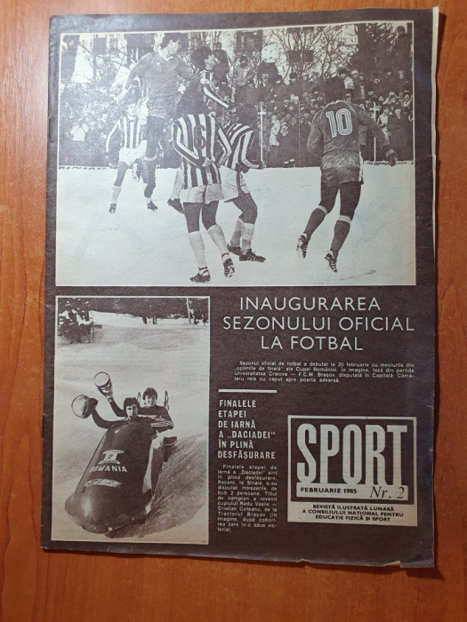 sport februarie 1985-sportul in jud.prahova,m.lucescu,silviu lung,nadia comaneci