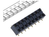 Conector şiruri pini mamă 16 pini 2,54mm aurit SMT SAMTEC