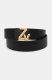 ZADIG&amp;VOLTAIRE curea de piele femei, culoarea negru, LWBT00003