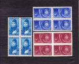 ROMANIA 1961 LP 516 LP 516 a PRIMUL OM IN COSMOS BLOCURI DE 4 TIMBRE MNH, Nestampilat