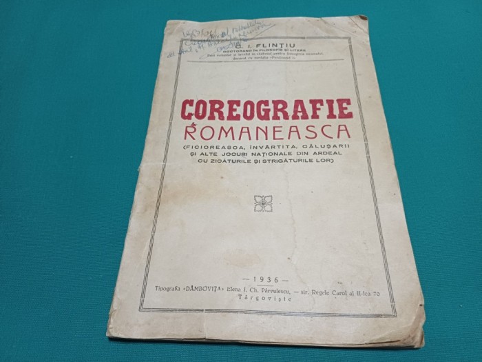 COREGRAFIE ROM&Acirc;NEASCĂ * C. I. FLINȚIU / 1936 * 52