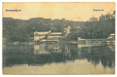 1119 - SOVATA, Mures, Boat on the lake, Romania - old postcard - used foto