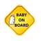Abtibild &quot;BABY ON BOARD&quot; Cod:TAG 049 / T3 Automotive TrustedCars