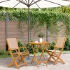 VidaXL Set mobilier bistro, 3 piese, textil bej/lemn masiv 3281859
